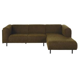 Sofá rinconera de pana verde oliva