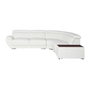 Sofá rinconera piel 5 plazas blanco 306x240cm
