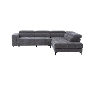 Sofá rinconera poliéster 5 plazas gris antracita 298x211.5c…