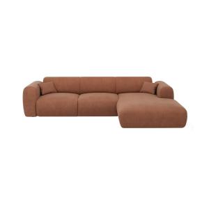 Sofá rinconera poliéster 5 plazas terracota 280x165cm