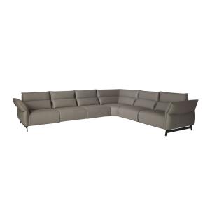 Sofá rinconera relax modular piel gris oscuro
