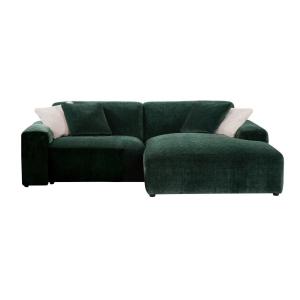 Sofá rinconera terciopelo 4 plazas verde pino 254x161cm