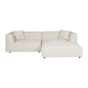 Sofá rinconera terciopelo 5 plazas beige 272x161cm