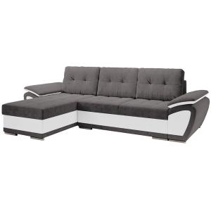 Sofá rinconero cuero sintético gris 156x97x267cm