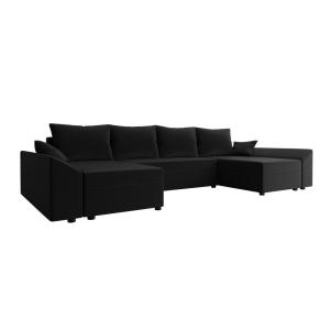 Sofá rinconero negro 140x82x317cm