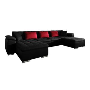 Sofá rinconero negro 155x76x375cm