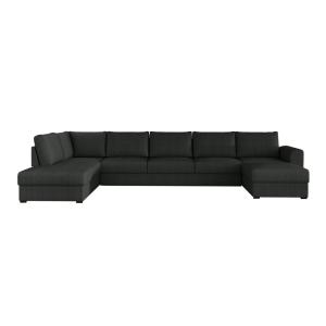 Sofá rinconero negro 186x85x370cm