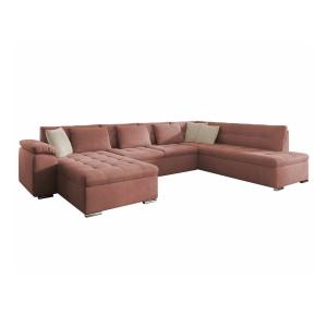 Sofá rinconero rosa 205x76x348cm