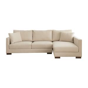 Sofá tapizado beige 275 x 90 cm