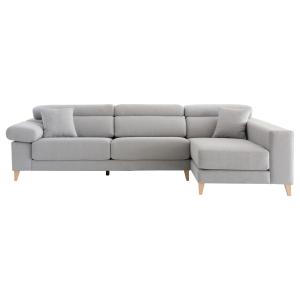 Sofá tapizado gris 80 cm x 298 cm