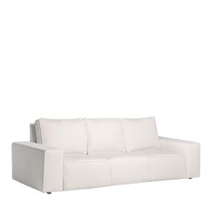 Sofá tres plazas de poliéster beige 266x97 cm