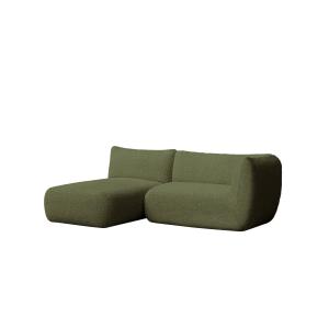 Sofá verde bouclé con chaise longue izquierdo 230 x 148 cm