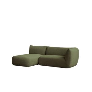 Sofá verde bouclé con chaise longue izquierdo 250 x 148 cm