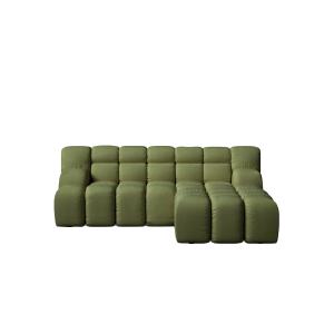 Sofá verde con chaise longue derecho 224 x 192 cm