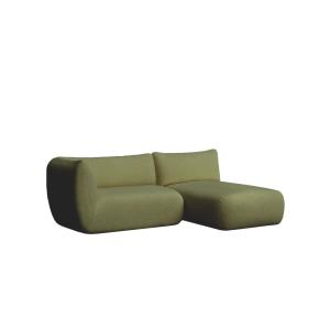 Sofá verde con chaise longue derecho 230 x 148 cm
