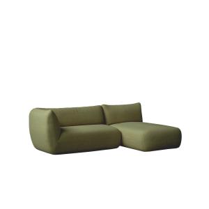Sofá verde con chaise longue derecho 250 x 148 cm