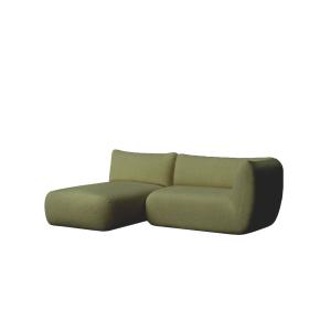 Sofá verde con chaise longue izquierdo 230 x 148 cm