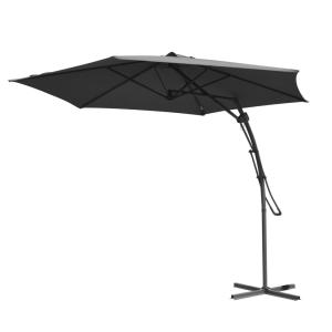 Sombrilla colgante de polièster gris 300x225cm
