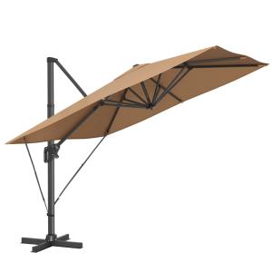 Sombrilla de 290 x 290 cm con altura ajustable de color caq…