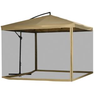 Sombrilla de jardín 296x296x265 cm beige