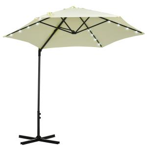 Sombrilla de jardín beige 256 x 256 x 248 cm