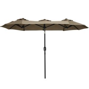 Sombrilla doble 295x152x222 cm gris