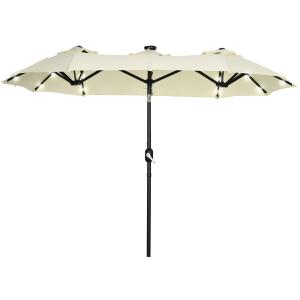 Sombrilla doble beige 280 x 146 x 227 cm