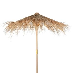 Sombrilla en fibra vegetal trenzada y madera de abedul