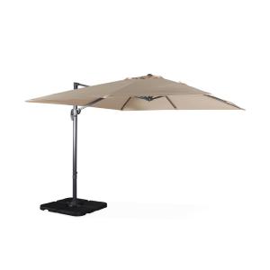 Sombrilla jardin, parasol excentrico cuadrado, beige, 300x3…