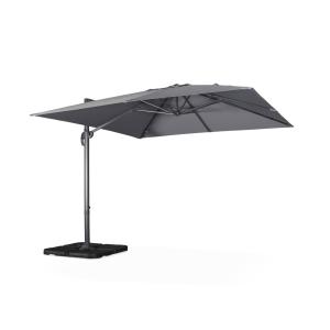 Sombrilla jardin, parasol excentrico cuadrado, gris, 300x30…