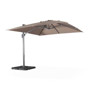 Sombrilla jardin, parasol excentrico cuadrado, marron, 300x…