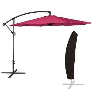 Sombrilla off-set oahu, redonda, 3 m de diámetro, fucsia  …