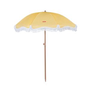 Sombrilla rayas grande poliéster 210x180cm amarillo