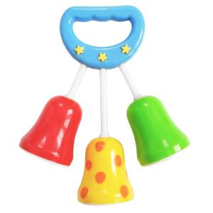 Sonajero bebé con cascabeles de colores, forma campana