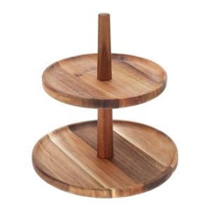 Soporte de comida en madera marrón de 21 cm