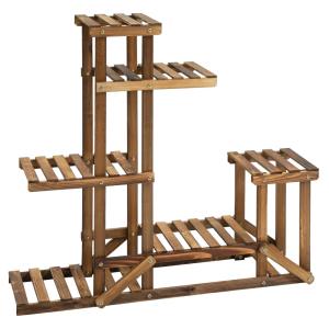 Soporte de madera para flores 95x28x96.5 cm carbonizado
