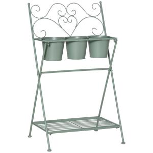 Soporte de metal para plantas verde 47 x 37 x 78.5 cm