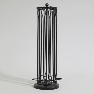 Soporte giratorio para cápsulas de café, de acero negro
