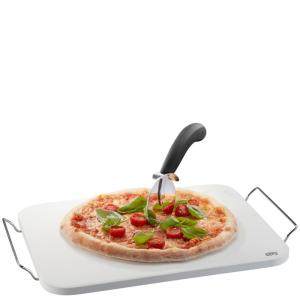 Soporte para piedra para pizza de cerámica con cuchillo