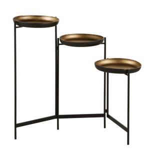Soporte para plantas de metal negro