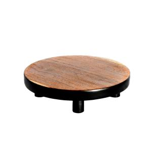 Soporte para tartas de madera de teca en marrón y negro 17x…