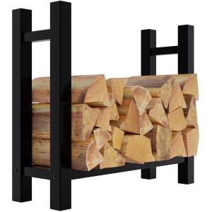Soporte para troncos de madera en Metal 30x80x80 Negro