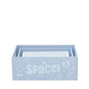 Space set 3 cajas de mdf azules 15x40x28/13x35x23/11x30x18cm