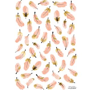 Sticker de vinilos rosa plumas 29,7x42 cm