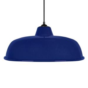 Suspensión campana metal negro pantalla azul