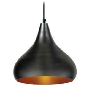 Suspensión campana metal pantalla antracita y cobre