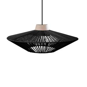 Suspensión  cono madera y hilo algodón Alt. 90 cm  pantalla…