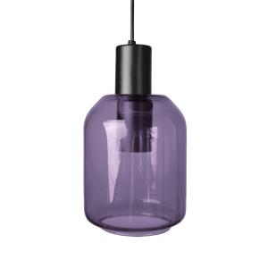 Suspension cylindre metal negro pantalla púrpura