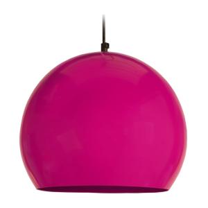 Suspensión globo metal negro pantalla rosa
