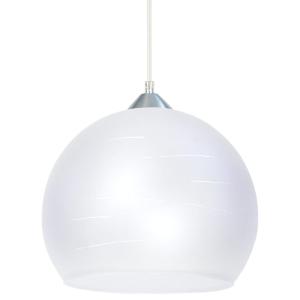 Suspensión globo vidrio  Alt. 84 cm pantalla satiné